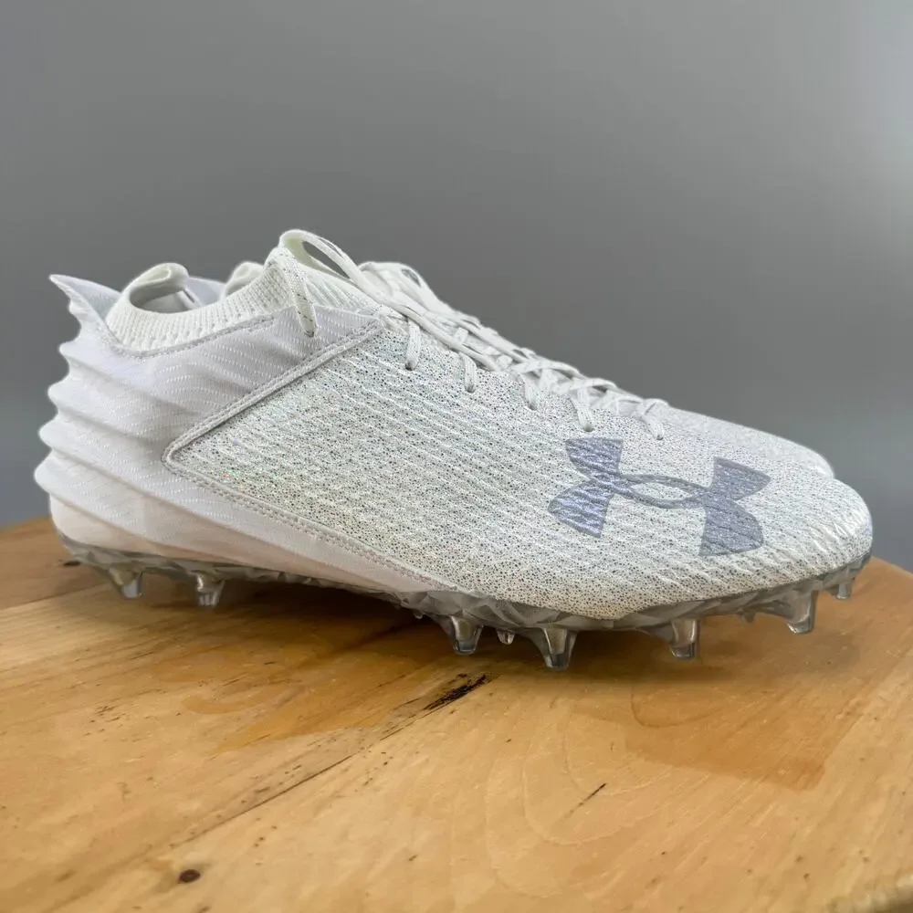 Under Armour Blur 2.0 MC VVS Mens Size 8 Football Cleats White Metallic Silver‎